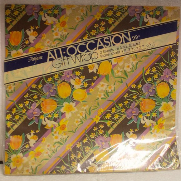 Vintage All Occasion Flat Wrap 20x30 Sheets New Old Stock Unopened Lot of 6 - Picture 5 of 7